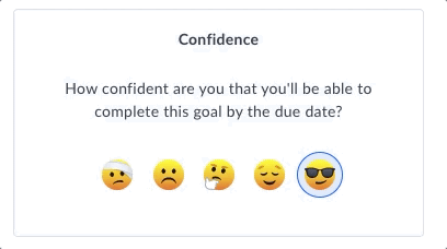 Goal tracking confidence